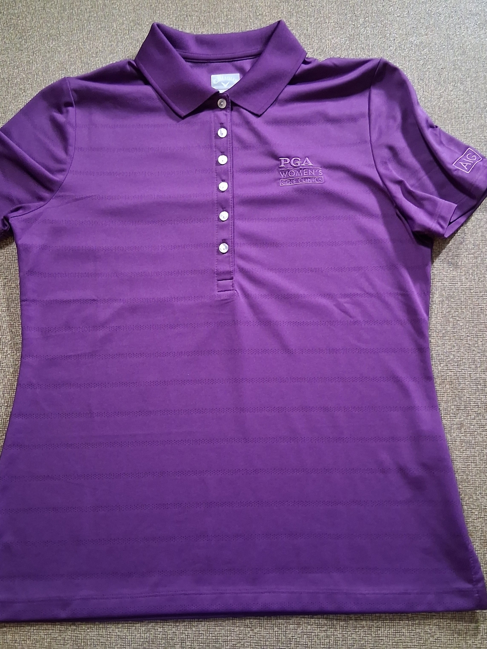 Callaway Golf Women's Purple Polo Shirt Button Opti-Dri Performance